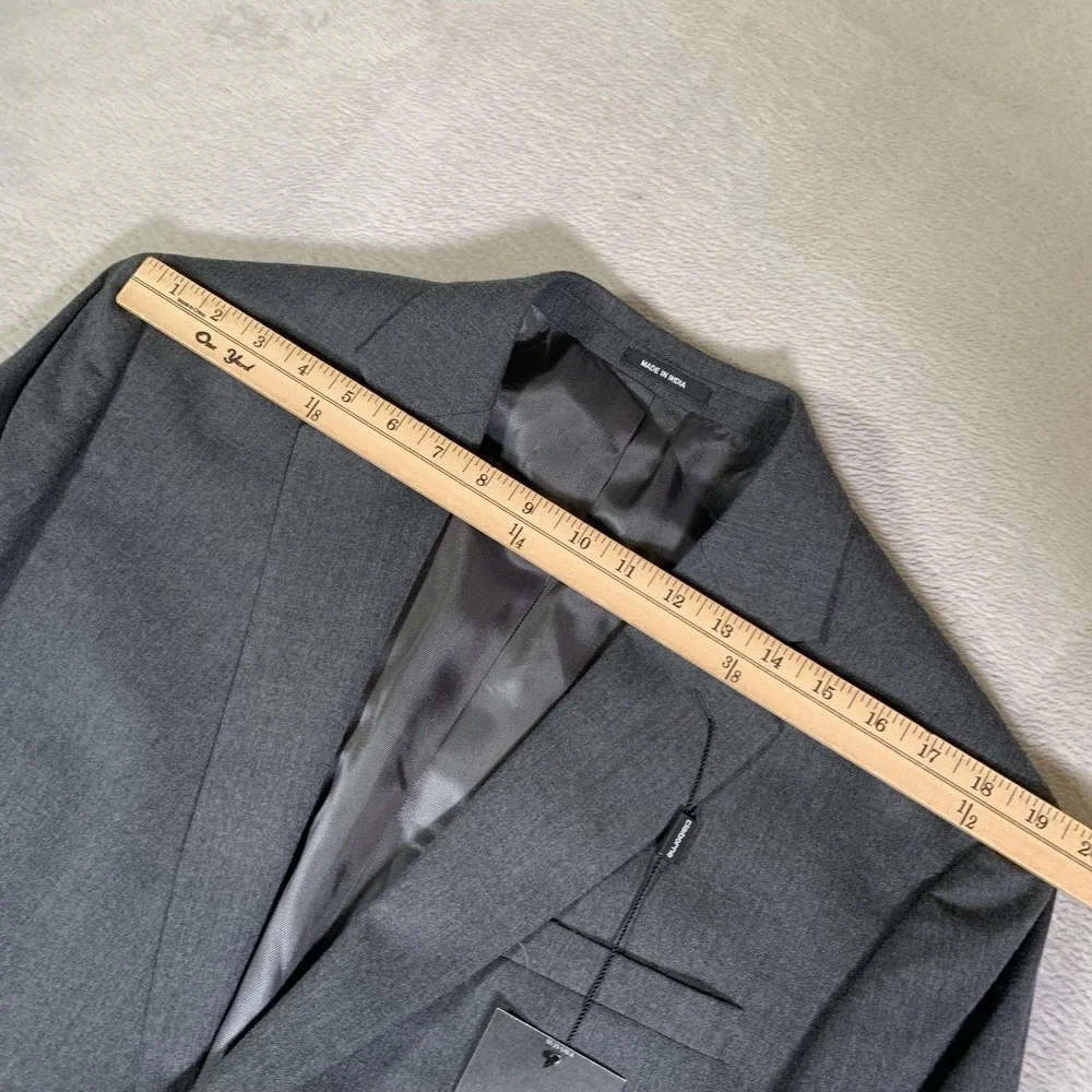 Claiborne Blazer‎ Mens 42L Gray Wool Blend Sport Coat Jacket Two Button NEW